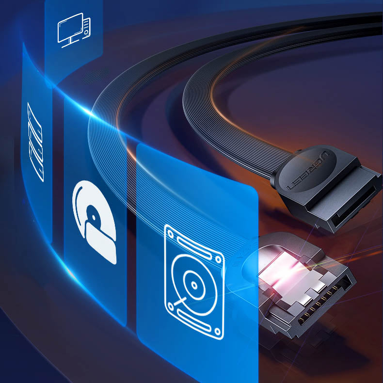 UGREEN - 30796 SATA 3.0 DATA CABLE 0.5M (BLACK)