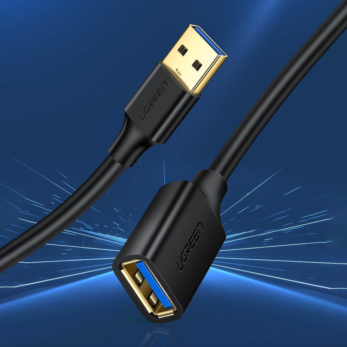Ugreen cable extension cable USB 3.0 (female) - USB 3.0 (male) adapter 1M Black - 10368