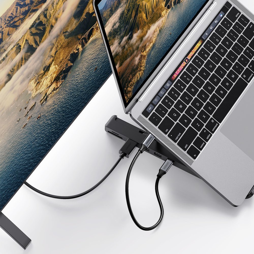 Ugreen X-Kit foldable laptop stand HUB USB-C to 2x USB3.2 / HDMI / SD / TF card reader - 80551