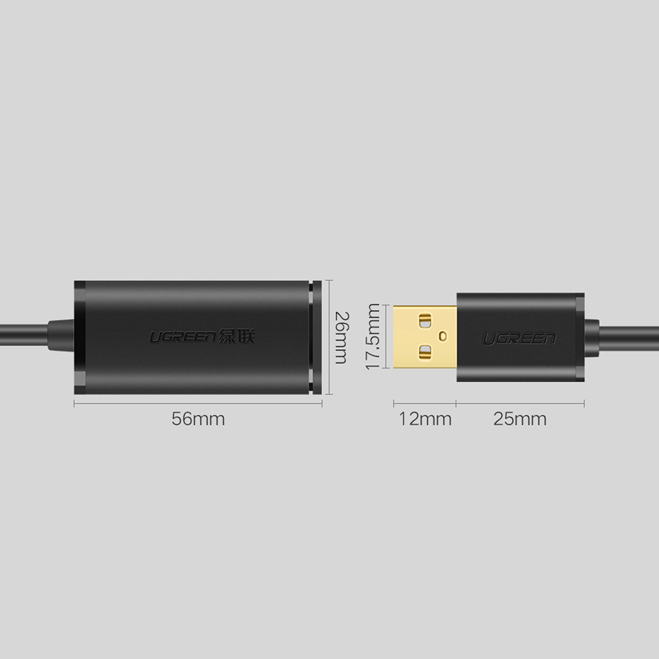 Ugreen Active Extension Cable USB-A (Male) - USB-A (Female) USB 2.0 480Mb/s 25M Black - 10325