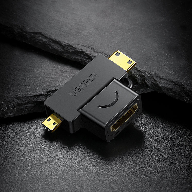 Ugreen Adapter HDMI (Female) to Mini HDMI (Male) + Micro HDMI (Male) Black - 20144