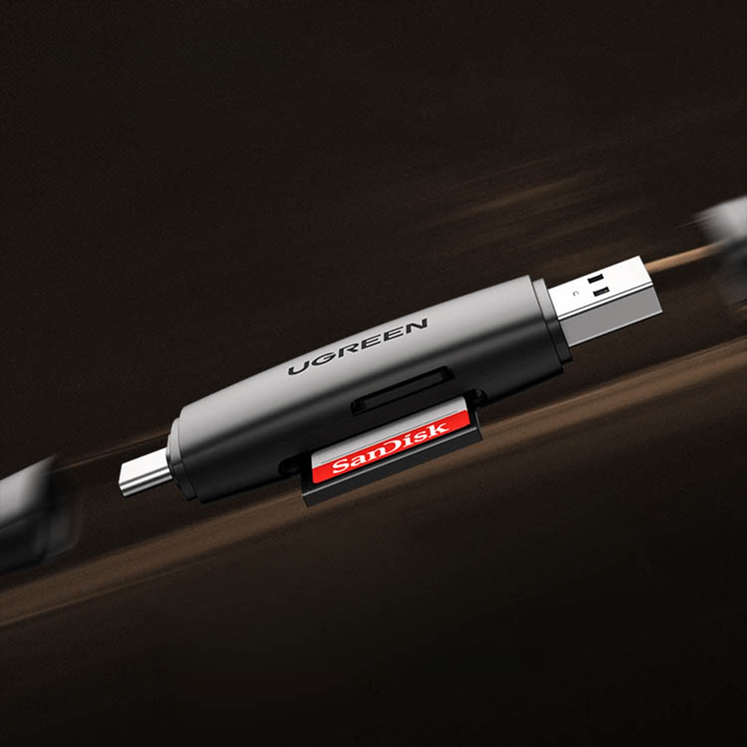 Ugreen Adapter SD / micro SD Card reader (USB-A / USB-C) Black - 80191