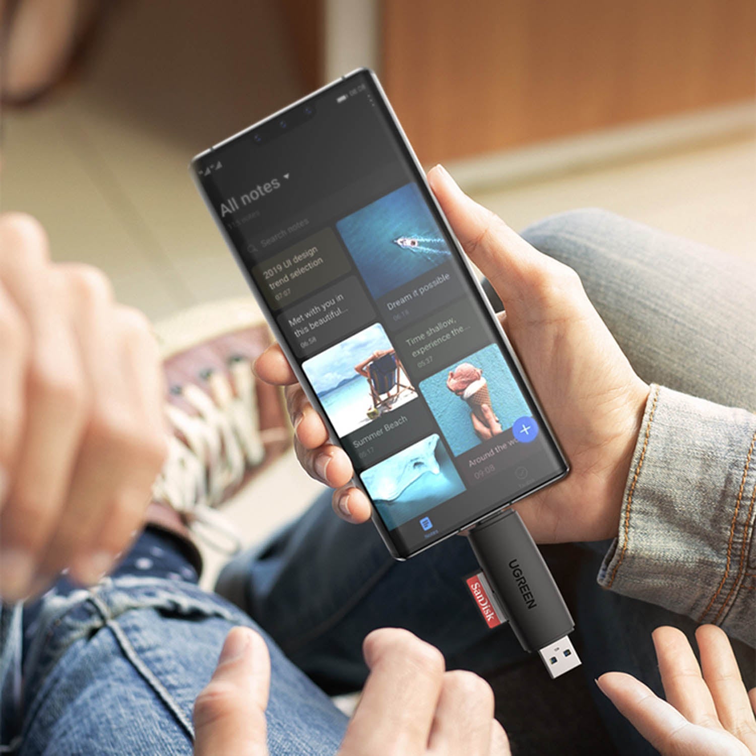 Ugreen Adapter SD / micro SD Card reader (USB-A / USB-C) Black - 80191