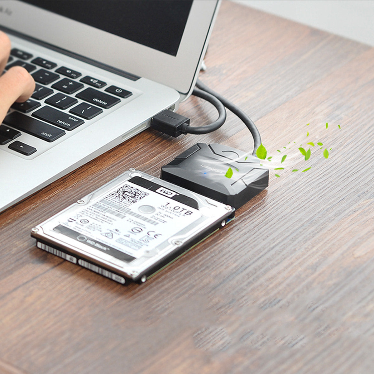 Ugreen adapter cable for 2.5'' / 3.5'' drive (USB-A 3.0 - SATA) black - 20611