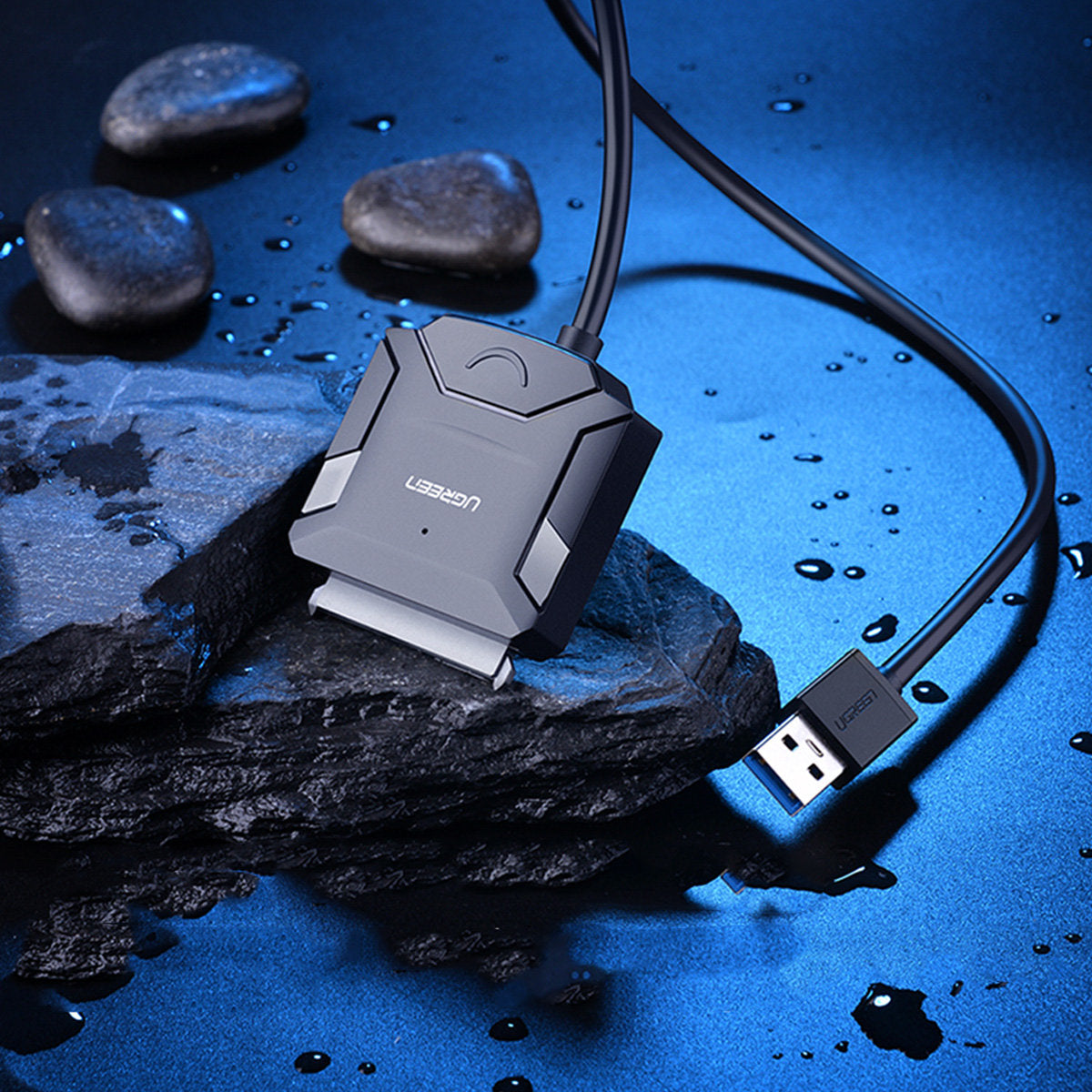 Ugreen adapter cable for 2.5'' / 3.5'' drive (USB-A 3.0 - SATA) black - 20611