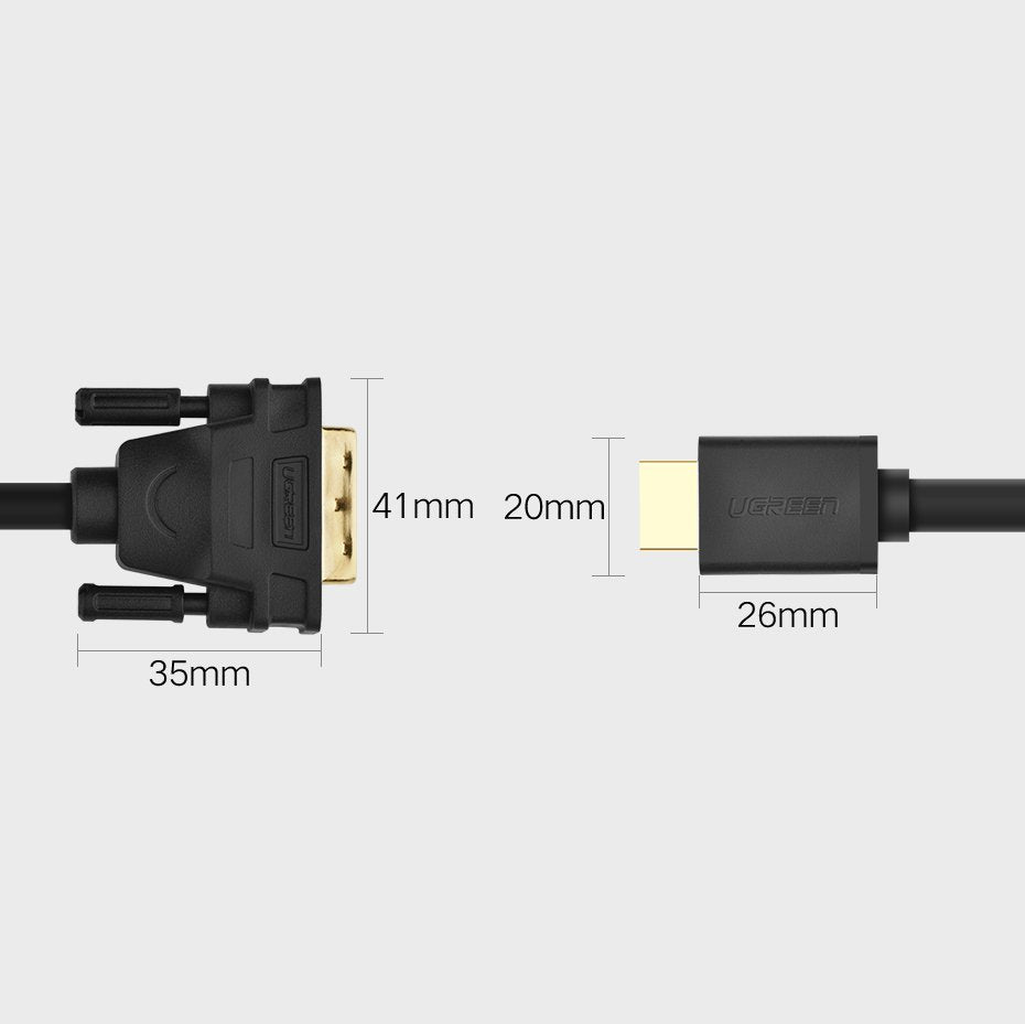 UGREEN - 30116 HDMI TO DVI 4K CABLE 1M (BLACK)
