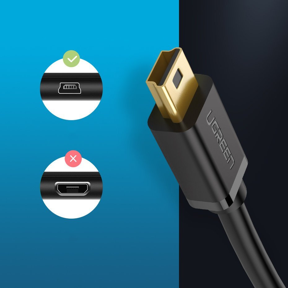 Ugreen Cable USB - Mini USB 480 Mbps cable 1.5M Black - 10385