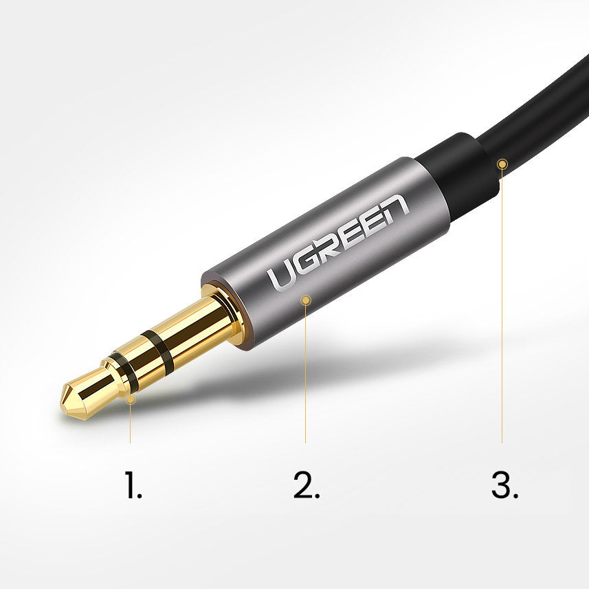Ugreen Cable Audio Cable AUX Mini Jack 3.5mm 1.5m Black - 10734