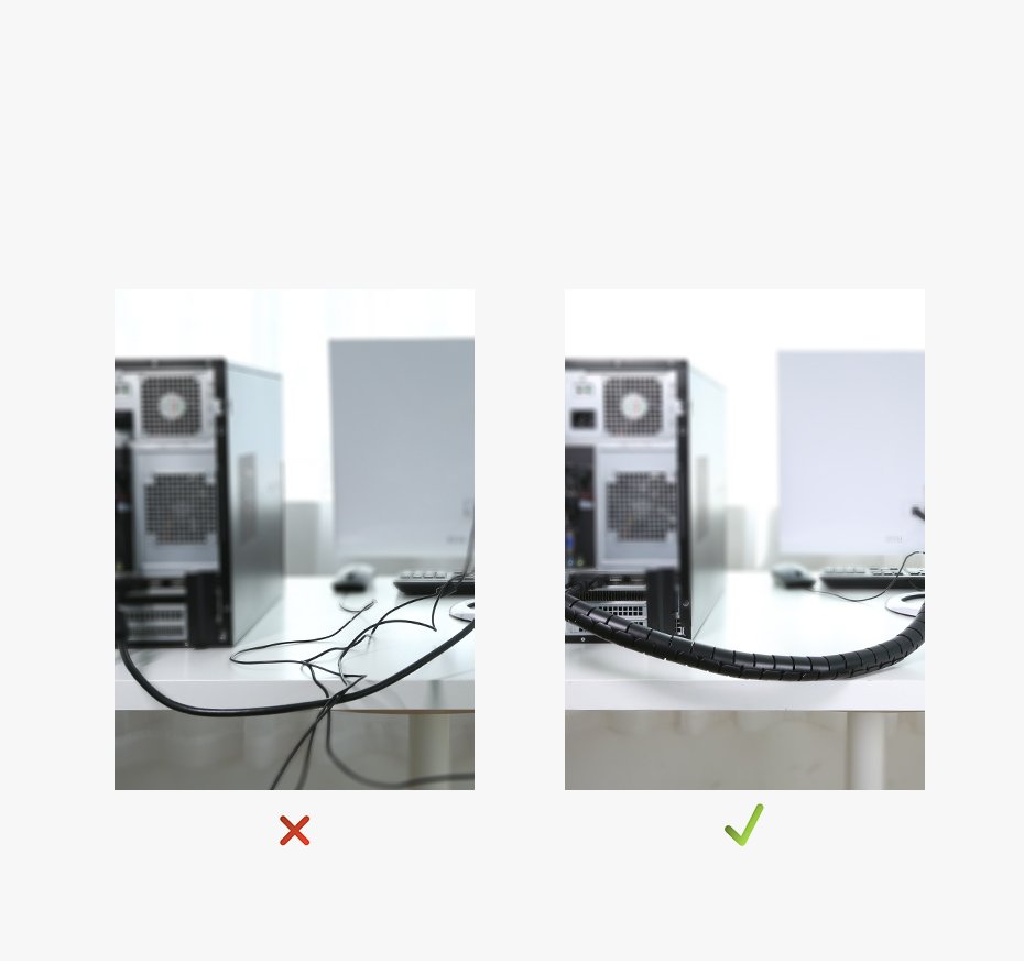 Ugreen Cable Management Spiral 1.5m. Length & 25mm Diameter - 30818 , Black