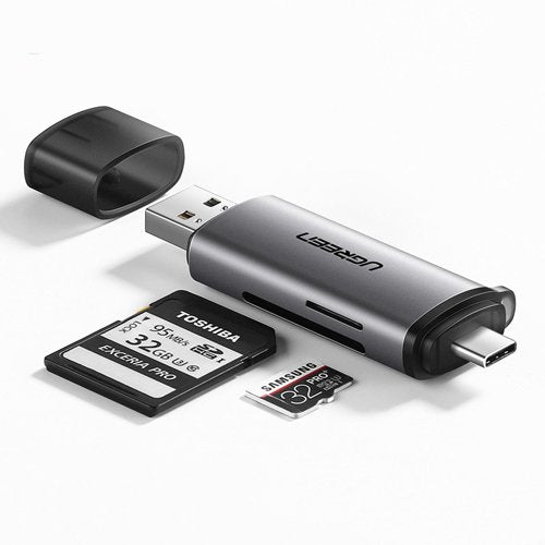 Ugreen SD / micro SD Card Reader For USB 3.0 / USB Type C 3.0 Gray - 50706