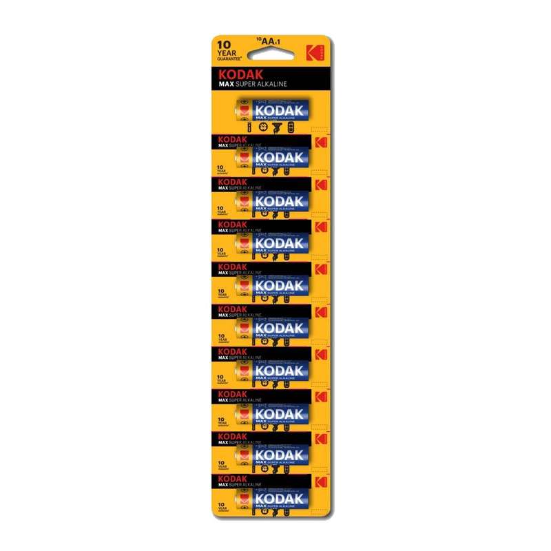 Kodak Max Super Alkaline AA Batteries Pack Of 10