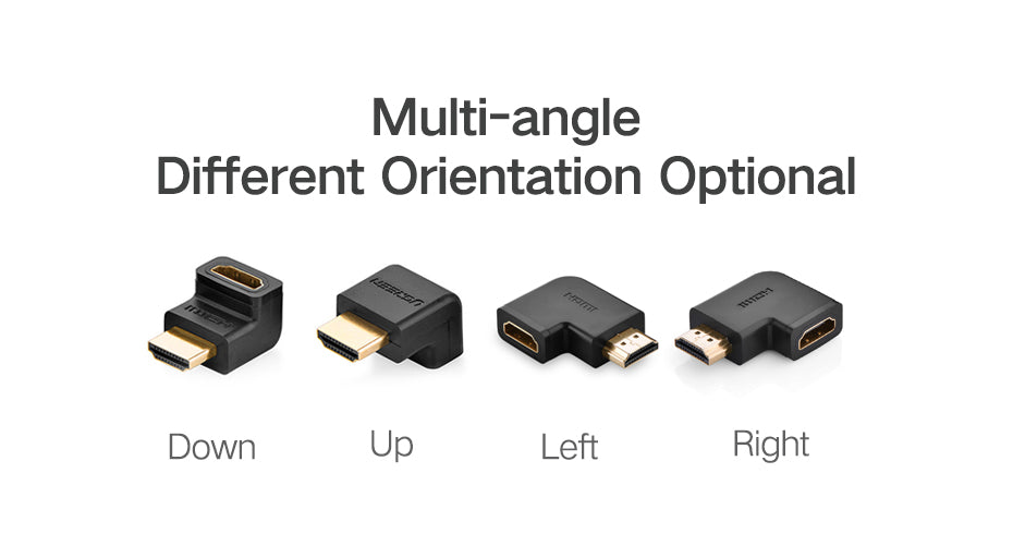 UGREEN 20109 RIGHT ANGLE HDMI MALE TO FEMALE ADAPTER DOWN