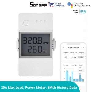 SONOFF POWR320D POW ELITE WITH DISPLAY SMART POWER METER SWITCH 20A RELAY APP CONTROL POWER MONITORING