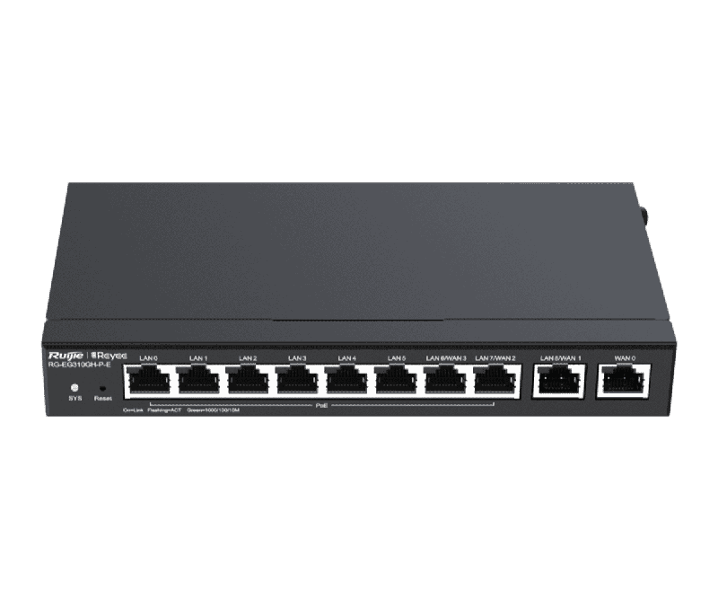 RG-EG310GH-P-E, Reyee10-Port High-Performance Cloud Managed PoE Office Router