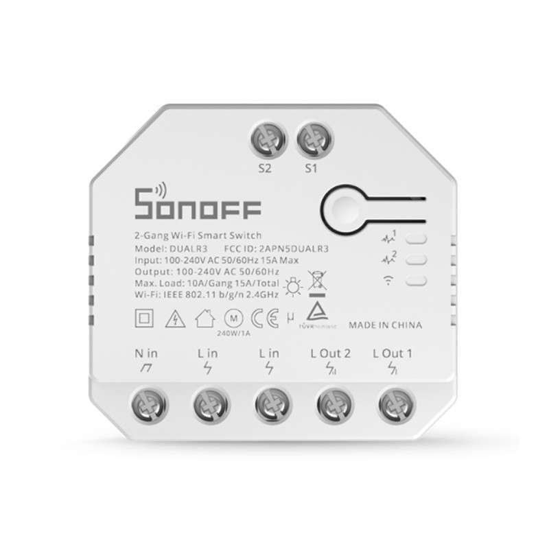 Sonoff Dual R3 Two-channel WiFi switch with consumption meter