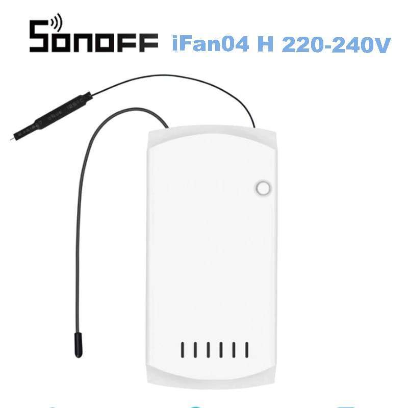 Sonoff iFan 04-H Wifi switch for controlling the ceiling fan and lights iFan04