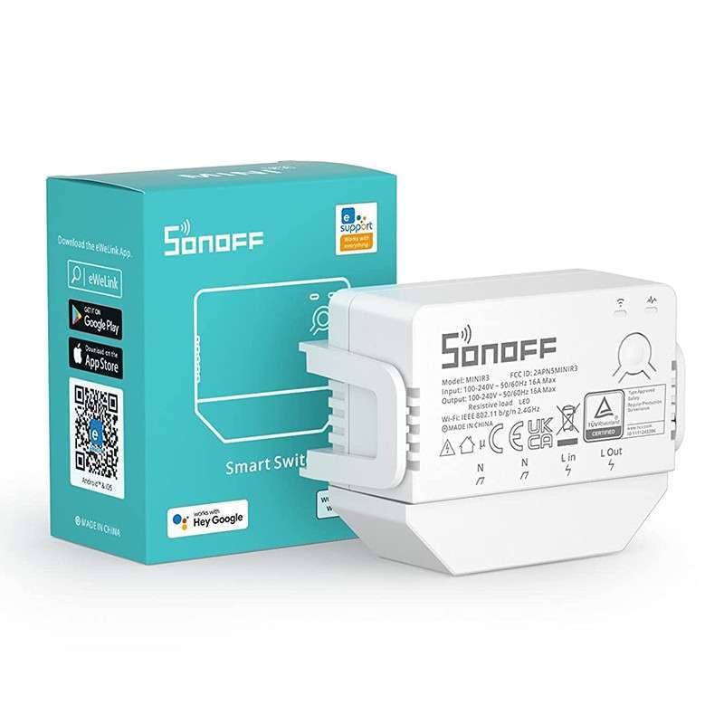 Sonoff Mini R3 Smart WiFi Switch Without Neutral 16A
