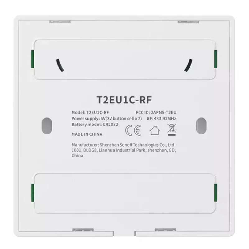 SONOFF T2EU2C-RF Wall switch with RF function 433MHz 2 buttons FACE PL