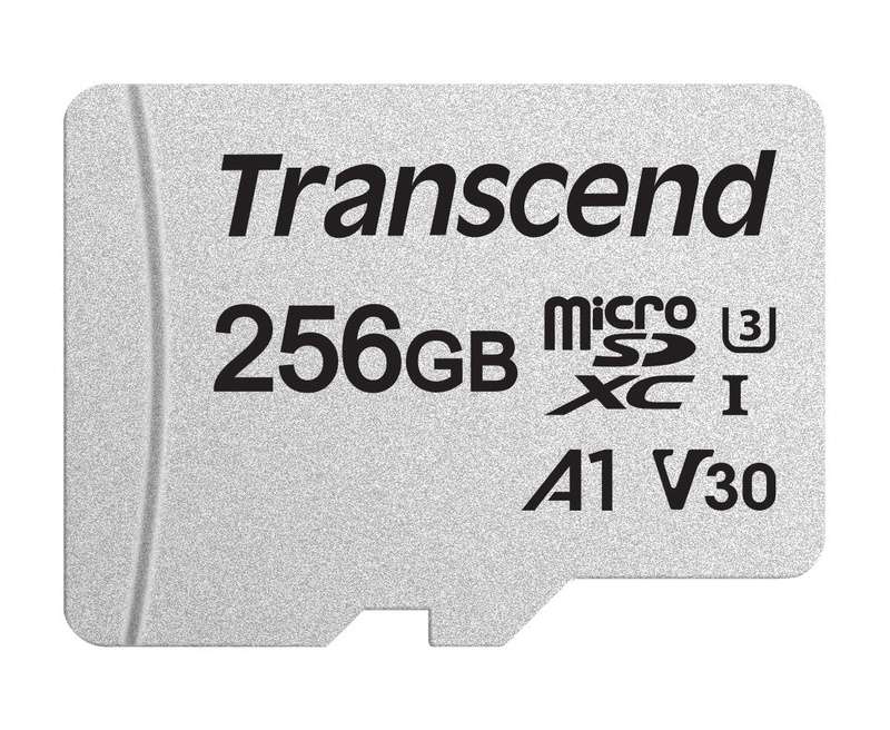 256GB Transcend 300S microSDXC UHS-I U3 V30 A1 CL10 Memory Card with SD Adapter 100MB/sec