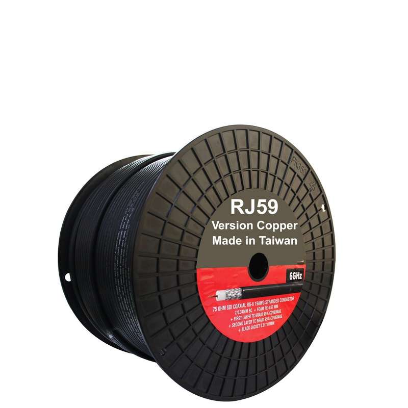 Version Copper 100% . Coaxial RJ59 Data Thin 300Meter - TAIWAN MADE - Price Per 1 meter