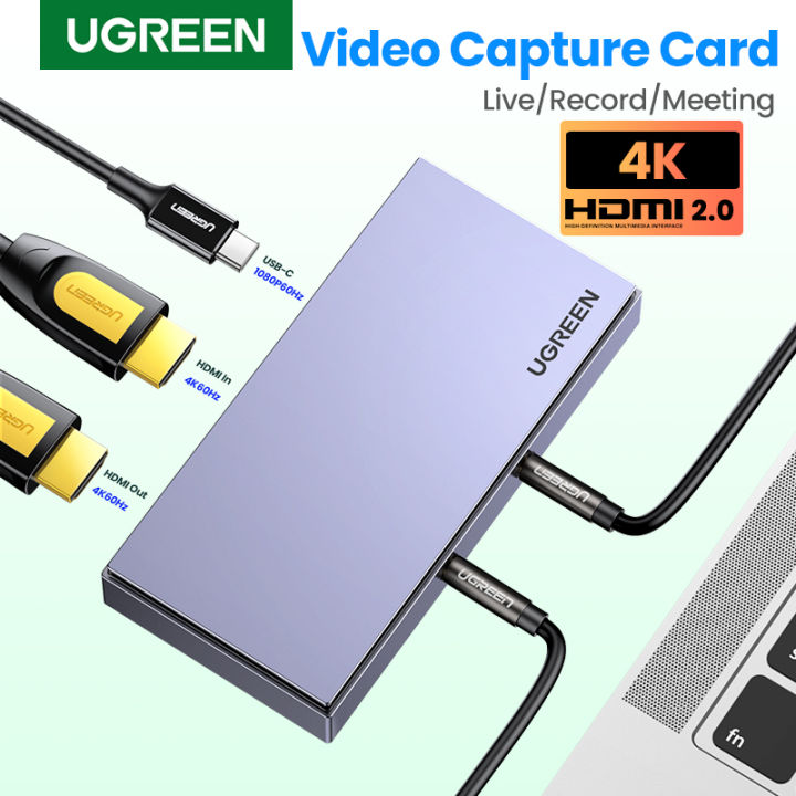 UGREEN - 10937 AUDIO VIDEO CAPTURE CARD MIC+HEADPHONE 4K/60HZ HDMI