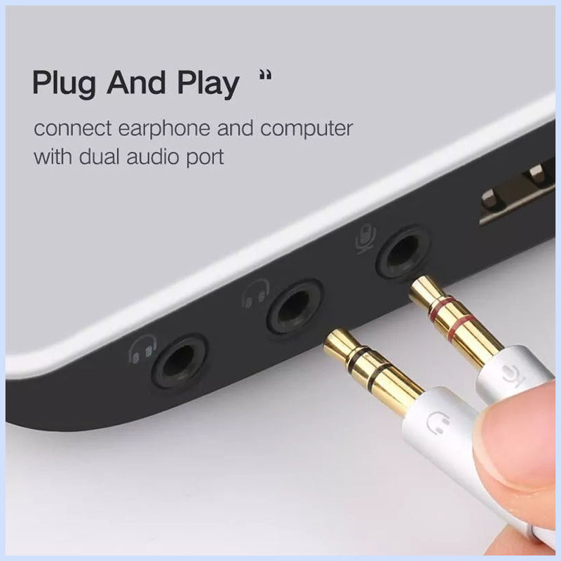 Ugreen 3.5mm Female To 2 Male Audio ABS Case Splitter Cable 20cm (White) - 20897