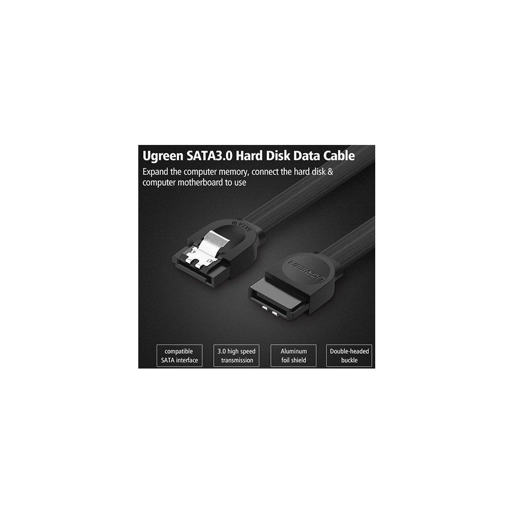 UGREEN - 30796 SATA 3.0 DATA CABLE 0.5M (BLACK)