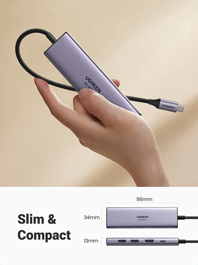 Ugreen 6-in-1 USB-C Hub (4K@60Hz HDMI, 3 USB 3.0) - 60383