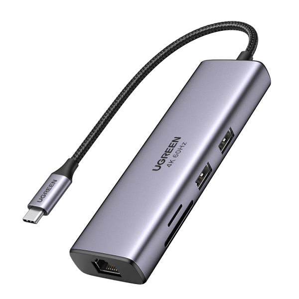 Ugreen 7-in-1 USB-C Hub (4K@60Hz HDMI, RJ45 Ethernet) - 60515