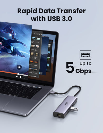 Ugreen 7-in-1 USB-C Hub (4K@60Hz HDMI, RJ45 Ethernet) - 60515