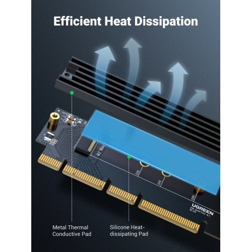 Ugreen expansion card adapter PCI-E 4.0 x16 to M.2 NVMe M-Key black - 30715