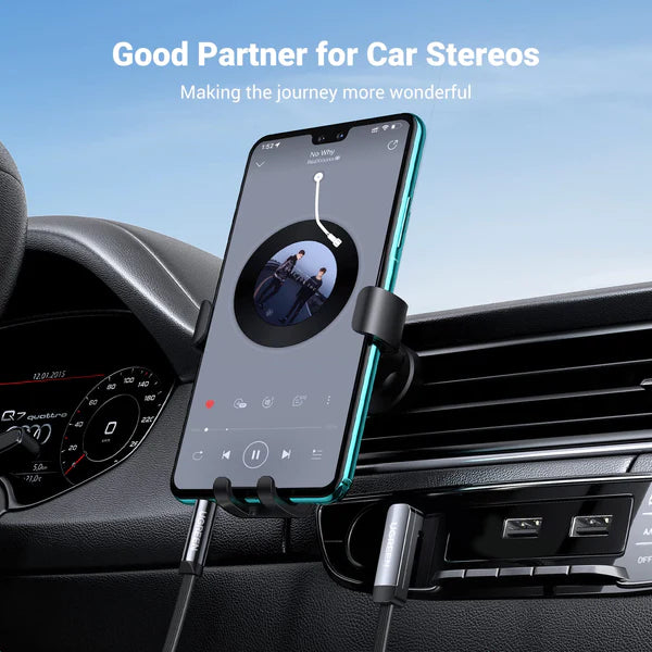 Ugreen flat cable AUX audio cable 3.5 mm mini jack 3m silver - 10728