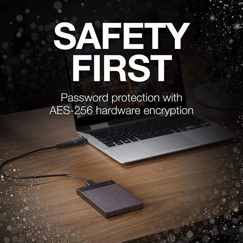 Seagate Ultra Touch 1TB Portable HDD USB-C & USB 3.0 - Black